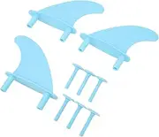 Soft Top Surfboard Fin Set, 3PC PVC Thruster Fins with Screws for Surfing Water Sports
