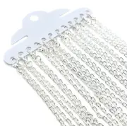 12 or 72 Pieces: 20" Silver Plated Textured Pre-Made Necklace Chains - US Seller
