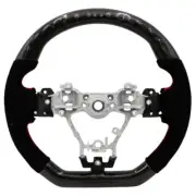 BLOX Racing Carbon/Alcantara Steering Wheel Red Stitching fits 2015-2021 Subaru