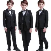 Black Kids Boys Suits Wedding Formal Children Suit Tuxedo Dress Gentlemen Suit