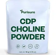 CDP Choline Powder, 10g | Brain Booster Supplement for Focus, Memory, Clarity, Energy | Improves Thinking Process, Emotional Well-Being | Reduces Mental Block & Fatigue | 40 Servings