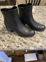 Naturalizer Women's Kelby Ankle Boots Black Leather Side Zip Size 8