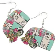LABRIMP 1 Pair Rv Earrings Cartoon Earrings Camper-Van Earrings Dangle Earrings Small Ear Pendant Carnival Earring Cartoon Dangle Earring Funny Earrings Cars Costume Jewelry for Wood