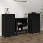 Sideboards 2 pcs Black 40x35x80 cm Solid Wood Pine