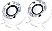 OSALADI Mini Computer Speakers Set Portable Music Speakers for Home Office Car Elegant Design White