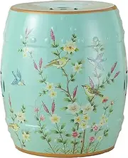 Foot Stool，Castle Gardens Collection/Ceramic Garden Stool,Change Shoe Bench Ceramic Drum Stool (26cmx38cm)(Color:#4)