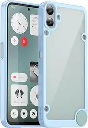 [BAIDIYU] Case for Nothing CMF Phone 1, Ultra Thin Phone Case, Anti-Scratch, Transparent Soft TPU + Hard PC Phone Cover for Nothing CMF Phone 1.(Blue)