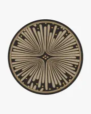 245' Round | Machine Washable Runner Rug | Kid & Pet Friendly | Indoor Rug | Jonathan Adler Gatsby Black & Gold Rug | Ruggable