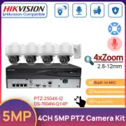 Hikvision 4K 4CH POE NVR 5MP PTZ Camera MIC POE Outdoor Security CCTV System Kit