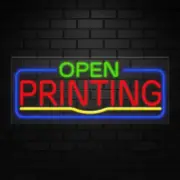 Open Printing Neon Sign for Retail Displays | LED Flex Neon | 32"W x 13"H x 1"D