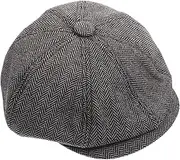 [MOBUTOFU] Retro Style Mens and Beret Hat Octagonal Cap Soft Comfortable Material Dark Grey