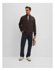 [Country Road] Relaxed Zip Through Sweat in Dark Pumice