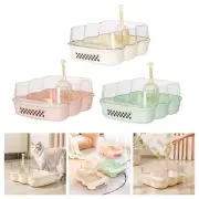 Semi Enclosed Sturdy Cat Litter Box with High Side for Kitty Small Pet Cat