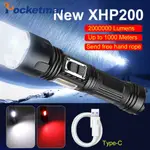 2000000LM XHP200 BRIGHT LED FLASHLIGHT WITH COB WORK LIGHT 5