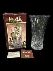 Vintage RCR Royal Crystal Rock Italy Crystal Vase 7" Heavyweight Lead Crystal