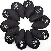 Barudan Golf Lightweight Golf Club Covers Headcovers Head Covers Club Protections 10Pcs/Pack - Meshy and Foam Made for Oversized Standard Size Small Size - Indoor and Outdoor Golf Gears