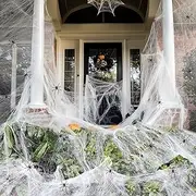 ZPISF 200 sqft Spider Webs Halloween Decorations with 10 Fake Spiders, Super Stretch Cobwebs for Halloween Indoor and Outdoor Decor