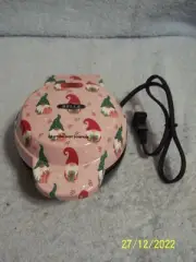 Bella Christmas Pink Multicolor Gnome Mini Waffle Maker New In Box