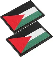 Veemoon 2pcs Palestine Flag Embroidered Arm Patch Durable Decorative Badge for Backpacks Clothing and Daily Use Versatile Palestine Flag Accessory for Travel and Parties