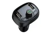 Wireless Bluetooth MP3 Car Charger Baseus T typed S-09 Fast Charging Hands-Free Call FM Radio Black