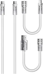 Remax RC-C168 A-C+L/C-C+L Lyncharge Series 60W 4-in-1 Zinc Alloy Fast Charging Data Cable, White
