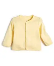 First Impressions Button Cardigan Unisex 3-6Mos Yellow Light Solid Long Sleeve