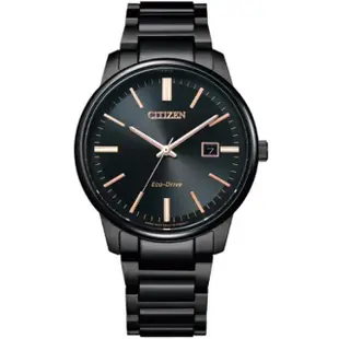 【CITIZEN 星辰】PAIR對錶系列 光動能男錶 - 黑 / 39.2mm(BM7527-89E)