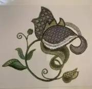 Vtg Rare Floral Motif Modern Jacobean Technique Embroidery kit by Tanja Berlin