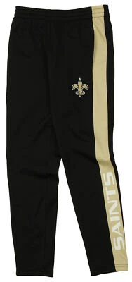 OuterStuff NFL Youth Boys Side Stripe Slim Fit Performance Pant, New Orleans Sai
