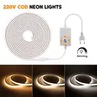 COB LED strip Fairy light 220V 240V FOB Dimmable High Density Flexible+Dimmer