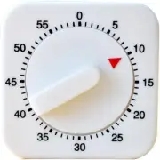 Square 60 Minute Mechanical Timer - Visual Cooking Timer with Loud Alarm - No Ba