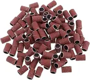100 Pcs 80 Nail Polisher Nail Drill Accessory Sanding Bands Sanding Paper Discs Nail Sanding Tool Nail Polishing Bands Electric Nail Drill Bits Nail File Bands Brown Sand Circle