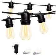 Outdoor String Lights, 2700K Warm White Patio Lights String with 16 54ft Black