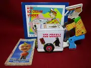 Ice Cream Vender Pull Back Go Tin Toy Figure Masudaya Japan Vintage MIB Tinplate