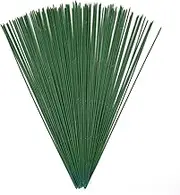 100Pcs Floral Wire, 14 Inch 22 Gauge Dark Green Stem Wire, 0.08 Inch Diameter for DIY Crafts Bouquet Wrapping Artificial Flowers