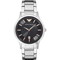 在飛比找PChome24h購物優惠-Emporio Armani 亞曼尼 紳士簡約腕錶-灰x銀/
