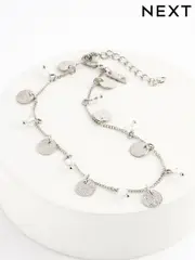 Silver Tone Disc Anklet (Q67741) | $17