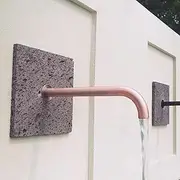 Solid Brass Made Exquisite Handcrafted Waterfall Fishhook Spout for Landscape, Water Fountain Spout Scupper Luxury Decoration for Pools, Ponds, Water Walls (Antique Brown)
