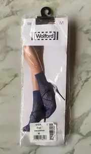 Wolford Women's BASTILLE Socks *SMOOTHIE/BEIGE* Fishnet Net Size Medium