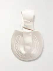[Anya Hindmarch] Anya Hindmarch - + Net Sustain Tie The Knot Embroidered Satin Clutch - Ivory - One size One size Ivory