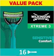 WILKINSON SWORD - Xtreme 3 For Men | Sensitive | Pack of 16 Disposable Razors