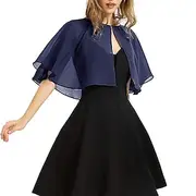 Women's Wrap Elegant Sun Protection Short Sleeve Chiffon Wedding Wraps With Pure Color For Wedding Summer