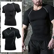 Men's Compression Shirt Athletic Shirt Gym Shirt Fitness Shirt Short Sleeve Tee Tshirt Casual Athleisure Breathable Quick Dry Soft Gym Workout Running Walking