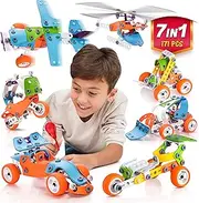 STEM Learning Toy For Boys Age 7-12 - 132 Pcs - Erector Set Mechanical Educational Construction Engineering Building Toy Set for Kids STEM Kits Toy Build 5 Models Great Gift Toy Set for Boys and Girls