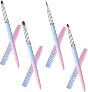 FOYTOKI 4pcs Nail Art Brush Nail Design Pens Includes Flat and Fan Brushes and Home Use