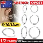 2Pairs Stainless Steel Segment Hinged Clicker Ear Nose Body Ring Hoop Piercing