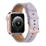 Nevenka Apple Watch Strap Leather Groove for iWatch Ultra Series 8 SE 7 6 5 4 3 2 1-Purple