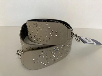 Rebecca Minkoff Handbag Guitar Multi Studded Shoulder Leather Strap Khaki - NWT