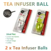 2x Tea Ball Leaf Infuser Bag Mesh Strainer Filter Coffee Water Infuse Bottle