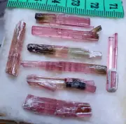 50Cts Beautiful Pinkish Red Color Tourmaline Crystals Very Nice Luster Qty
